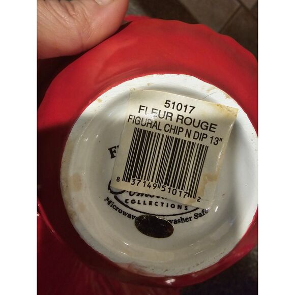 Rare Ambience Collections Nanette Vacher Fleur Rouge Red Set w/ 4 Part server - Picture 5 of 12